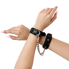 Наручники із екошкіри Art of Sex - Handcuffs Emoji, колір чорний