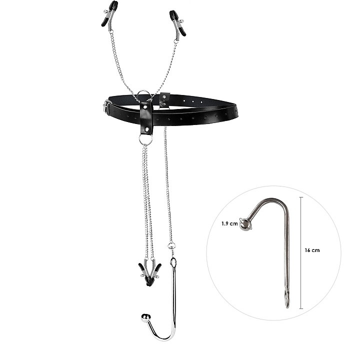 Бондажний набір із металевим анальним гаком №1 Art of Sex Blanca Bondage set with anal hook №1