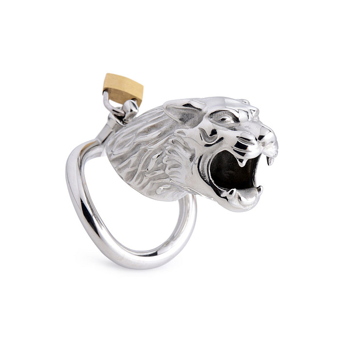 Клетка для пениса Master Series: Tiger King Cock Cage With Lock, три кольца, замок, три ключа