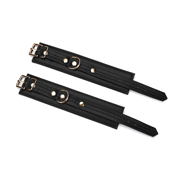 Наручники с цепочкой Liebe Seele Black Organosilicon Wrist Cuff, экокожа
