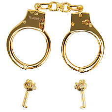 Наручники LOCKINK Pretty-sub Handcuffs, золотистые, металлические, можно открыть без ключа