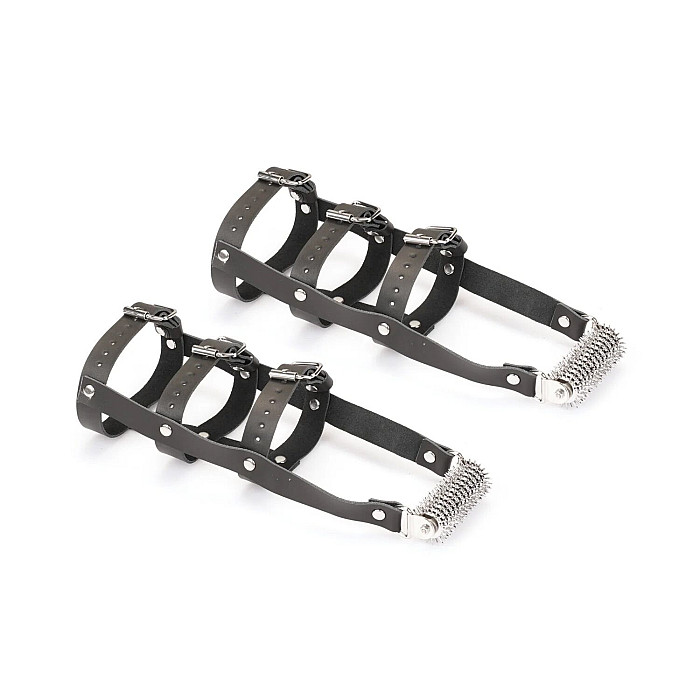 Шкіряна портупея для гомілкостопу зі шпорами Liebe Seele Leather High Heel Ankle Harness Silver