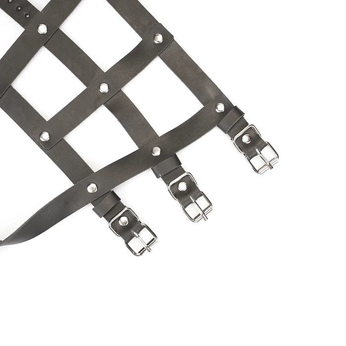 Шкіряна портупея для гомілкостопу зі шпорами Liebe Seele Leather High Heel Ankle Harness Silver
