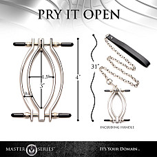 Зажим для половых губ Master Series: Pussy Tugger Adjustable Vagina Clamp with Chain