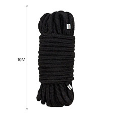 Веревка для BDSM MAI Bondage Rope Black, длина 10 м, диаметр 6,5 мм, полиэстер