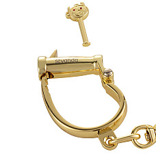 Наручники LOCKINK Love-slave Handcuffs, золотистые, металлические, в форме стремян