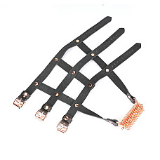 Шкіряна портупея для гомілкостопу зі шпорамиLiebe Seele Leather High Heel Ankle Harness Rose Gold