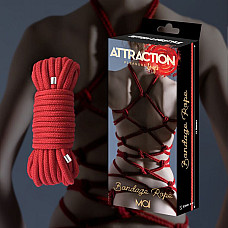 Веревка для BDSM MAI Bondage Rope Red, длина 10 м, диаметр 6,5 мм, полиэстер