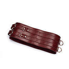 Шкіряний пояс для бондажу Liebe Seele Wine Red Waist Cuff S Size