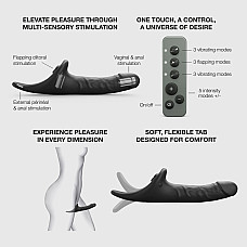 Вібронасадка для страпону з вакуумною стимуляцією Strap-On-Me Multi Orgasm Realistic Dildo M Black