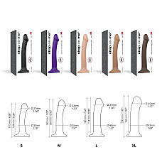 Насадка для страпона Strap-On-Me Dual Density Dildo Caramel S, діаметр 2,7 см, двошарова, гнучка