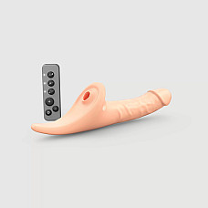 Вібронасадка для страпону з вакуумною стимуляцією Strap-On-Me Multi Orgasm Realistic Dildo L Vanilla
