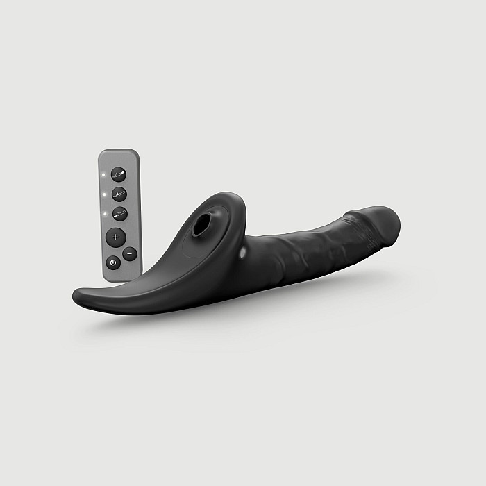 Вибронасадка для страпона с вакуумной стимуляцией Strap-On-Me Multi Orgasm Realistic Dildo L Black