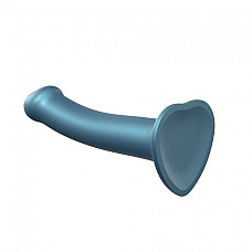 Насадка для страпону Strap-On-Me Mono Density Dildo M Blue, діам. 3,3 см, одношаровий силікон, гнучк