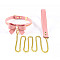 Ошейник с поводком LOCKINK SEVANDA Love Heart Butterfly Leather Collar Set, розовый, с бантом