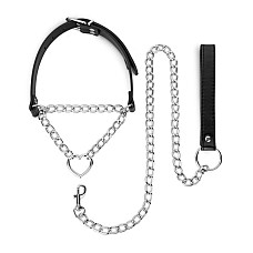 Ошейник с поводком Bedroom Fantasies: Collar with Chain - Silver