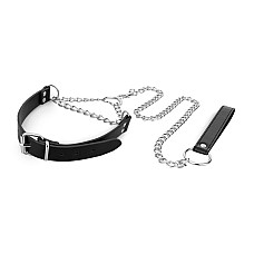 Ошейник с поводком Bedroom Fantasies: Collar with Chain - Silver