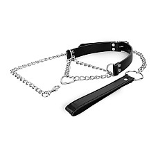 Ошейник с поводком Bedroom Fantasies: Collar with Chain - Silver