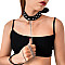 Ошейник с поводком из натуральной кожи с заклепками Art of Sex - Jenna Collar with Leash, черный