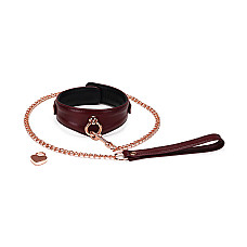 Нашийник з повідцем Liebe Seele Wine Red Curved Collar