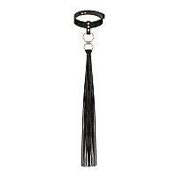 Нашийник с флогером Rosy Gold - Collar with Flogger - Black