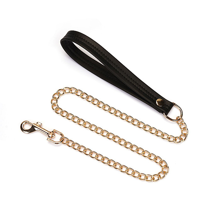 Ошейник с поводком Liebe Seele Black Organosilicon Collar with Leash, экокожа