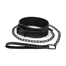 Ошейник с поводком Bedroom Fantasies: Faux Leather Collar & Chain