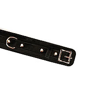 Ошейник с поводком Liebe Seele Boudoir Amor Collar with Leash Black, три кольца