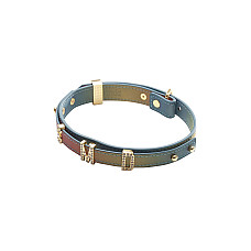 Ошейник LOCKINK Multi-color DIY Alphabet Collar, мультицвет, искусственная кожа, буквы со стразами