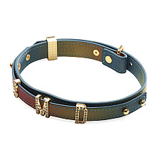 Ошейник LOCKINK Multi-color DIY Alphabet Collar, мультицвет, искусственная кожа, буквы со стразами