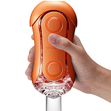 Мастурбатор Tenga Flip Orb — Sunset Orange, з можливістю зміни тиску та стимулювальними кульками всередині