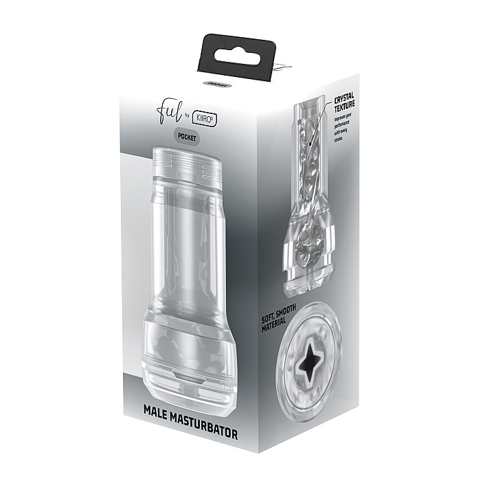 Мастурбатор Kiiroo Feel Pocket Crystal, совместим с интерактивной насадкой PowerBlow