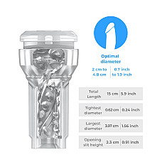 Мастурбатор Kiiroo Feel Pocket Crystal, совместим с интерактивной насадкой PowerBlow