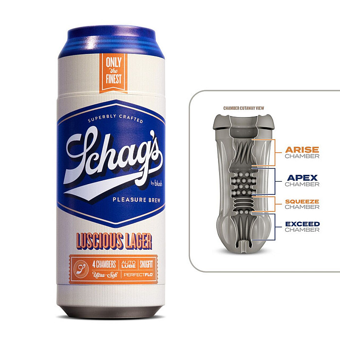 Мастурбатор – банка пива Blush Schag's Luscious Lager Masturbator Frosted, самосмазывающийся, вакуум
