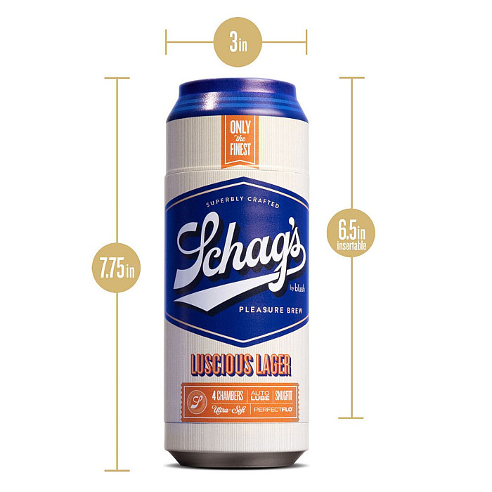 Мастурбатор – банка пива Blush Schag's Luscious Lager Masturbator Frosted, самосмазывающийся, вакуум