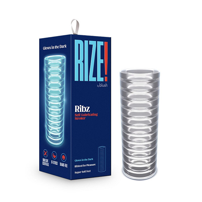 Мастурбатор Blush Rize – Ribz Glow in the Dark Masturbator – Clear, нейтральный, светится в темноте