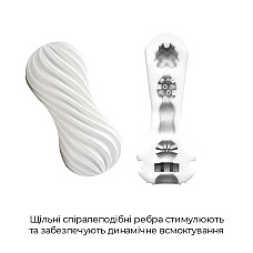 Мастурбатор Tenga Flex Silky White зі змінною інтенсивністю, можна скручувати