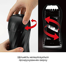 Мастурбатор Tenga Air-Tech Twist Ripple Blue зі змінною тугістю обхвату, ефект глибокого мінету