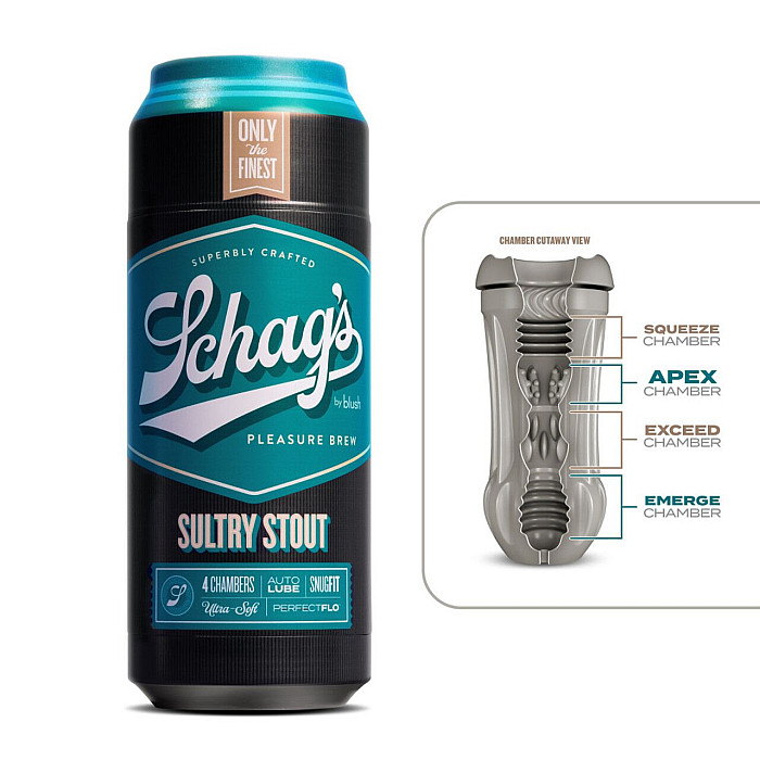 Мастурбатор – банка пива Blush Schag's – Sultry Stout Masturbator – Frosted, самосмазывающийся, вакуум