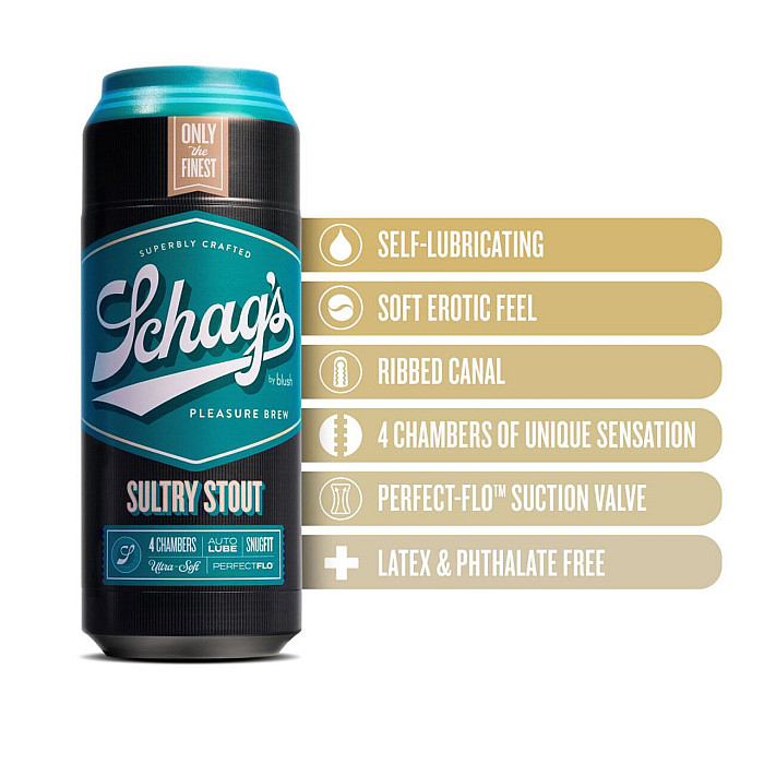 Мастурбатор – банка пива Blush Schag's – Sultry Stout Masturbator – Frosted, самосмазывающийся, вакуум