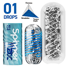 Мастурбатор Tenga Spinner DX 01 Drops, с упругой стимулирующей спиралью внутри, нежное воздействие