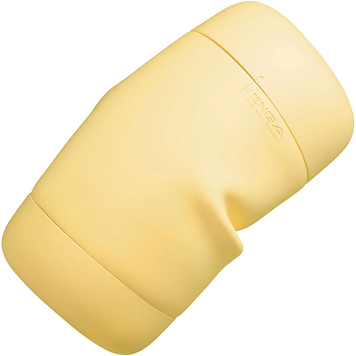 Мастурбатор TENGA PUFFY Custard Yellow, ультрамягкий материал, многоразовый, сквозной