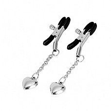 Затискачі для сосків Liebe Seele Solid Heart Nipple Clamps Silver