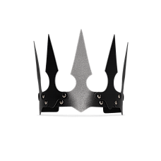 Корона злой королевы Leg Avenue Faux leather spiked crown Black, искусственная кожа, заклепки