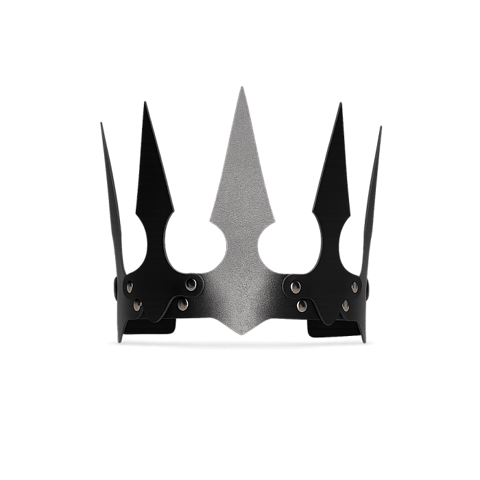 Корона злой королевы Leg Avenue Faux leather spiked crown Black, искусственная кожа, заклепки