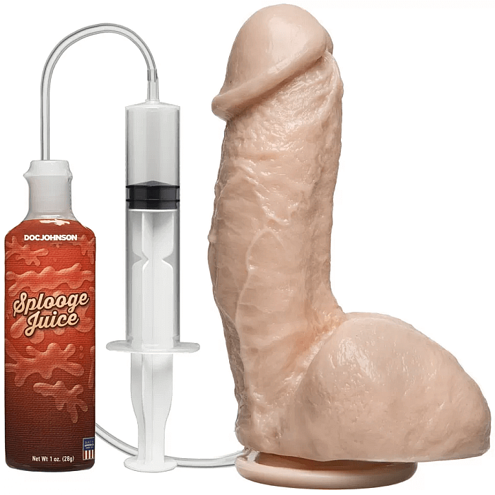 Кончающий фаллоимитатор Doc Johnson The Amazing Squirting Realistic Cock, ПВХ, диаметр 5,1см