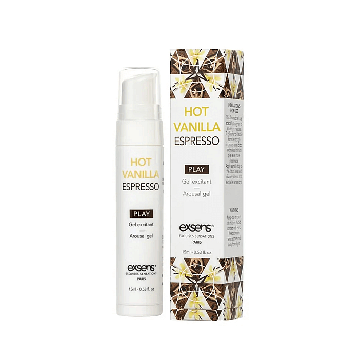 Стимулюючий гель EXSENS Kissable Hot Vanilla Espresso 15мл можна для поцілунків, охолоджуючий