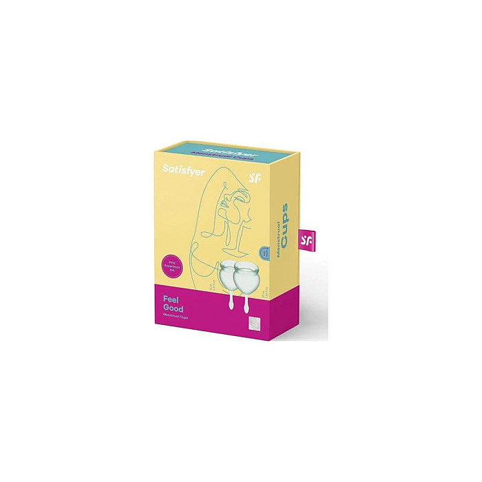 Набір менструальних чаш Satisfyer Feel Good (dark green), 15мл і 20мл, мішечок для зберігання