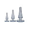 Набор анальных пробок Doc Johnson Crystal Jellies Anal - Clear, макс. диаметр 2см - 3см - 4см