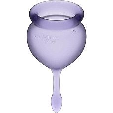 Набір менструальних чаш Satisfyer Feel Good (lila), 15мл та 20мл, мішечок для зберігання
